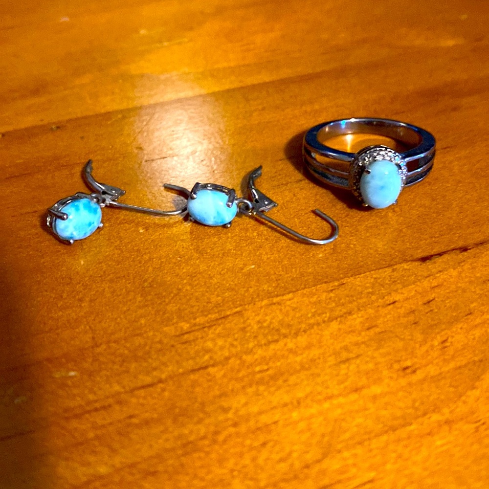 Opal ring and earrings set
